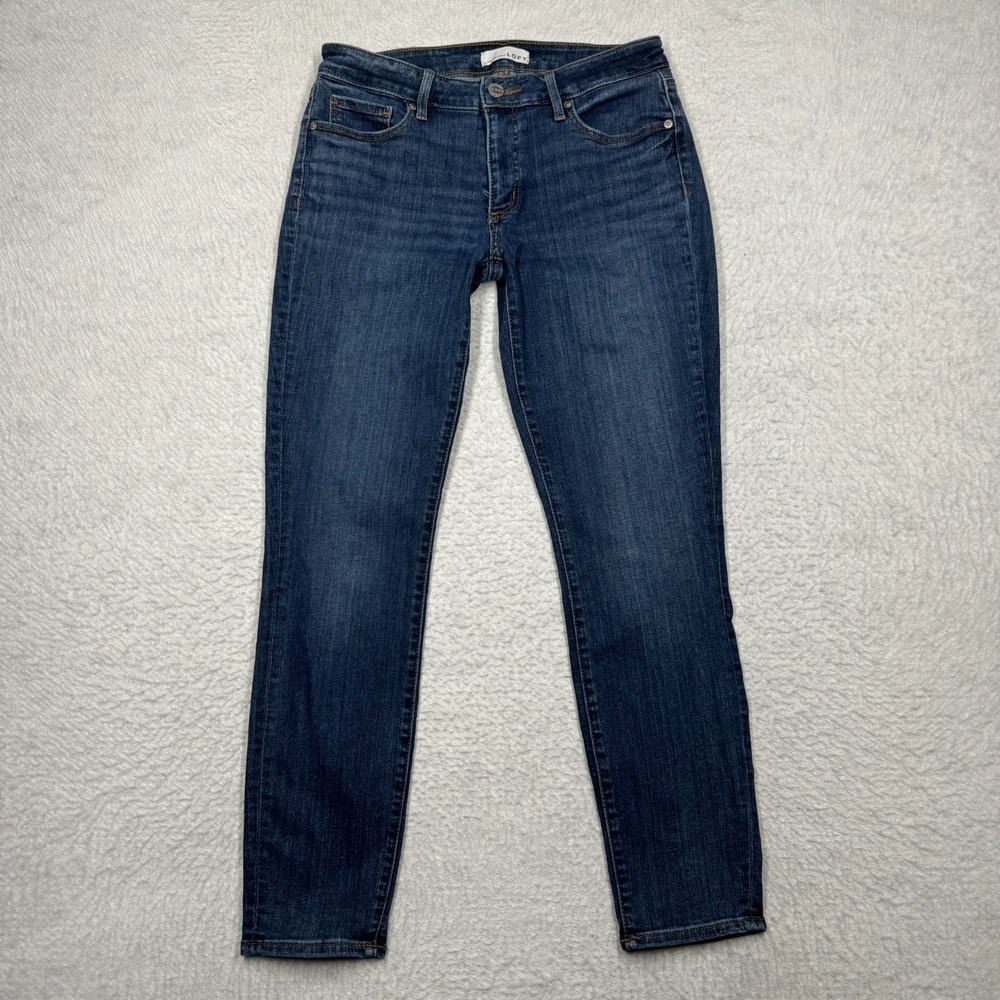 LOFT Curvy Skinny Jeans Dark Wash Denim‎ Pants Mid Rise Women's Size 27 / 4